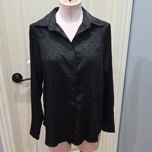 Black‎ Polka Dot Button-Up Shirt